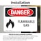 Signmission Flammable Gas Danger Sign, Vinyl Decal, 10in W x 7in L, 2PK OS-2PACK-DS-D-710-L-2011 - alternate 3